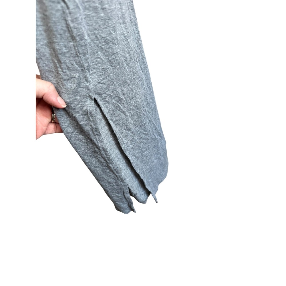 Sonoma Intimates Everyday Sleep‎ Shirt Maxi Dress Gray Size L V Neck Side Slits - Picture 2 of 5